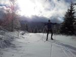 Ski de fond avec la Montagne de Bozat au fond