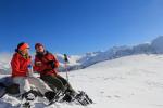 Pauze tijdens een sneeuwschoenwandeling